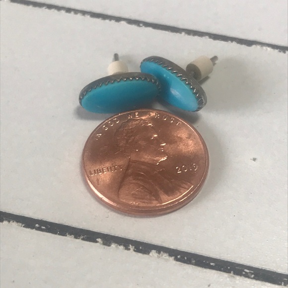 Sleeping Beauty Turquoise Sterling Earrings - Picture 4 of 6